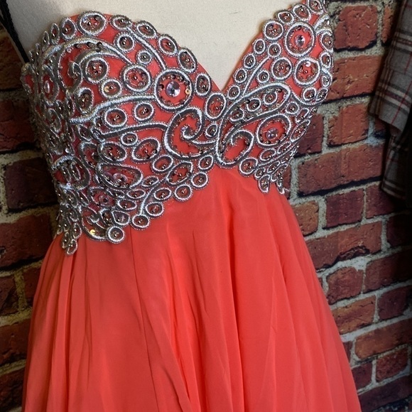 Rianna Couture Beaded taffeta-underlay Prom Homecoming bridesmaid Dress Size 6 - Picture 5 of 16